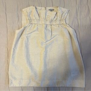 COS Beige Tan Linen Textured Ruffle Tank Top